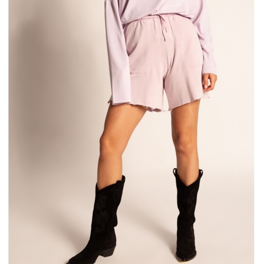 AllSaints navarre pink high waisted lounge sweat shorts